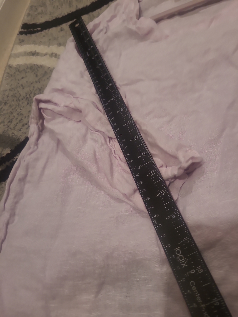 Martha Stewart Collection 100% Linen Blouse Size Xl Pink Purple 3/4 Sleeves Slit - Picture 11 of 12